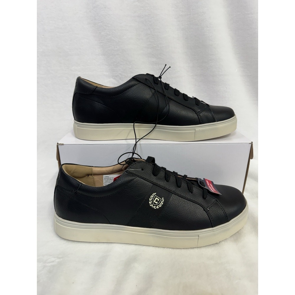 Chaps Men's Court Sneakers Camden Black Memory Foam Comfort Shoes Size 11.5